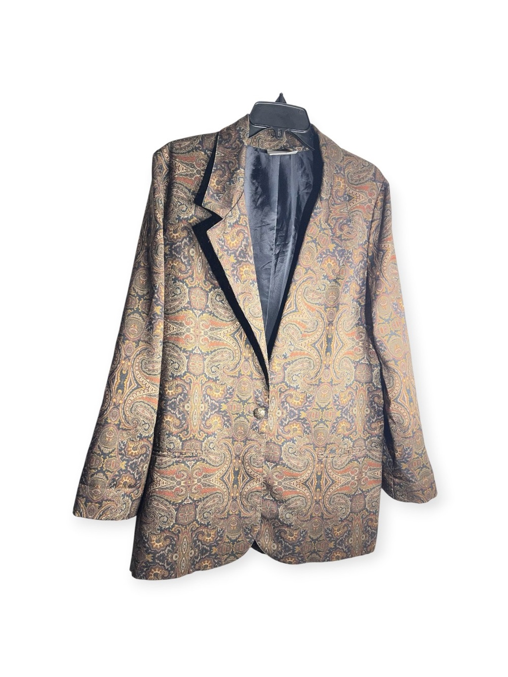 Worthington Paisley Blazer Jacket in Brown and Gold Tones
